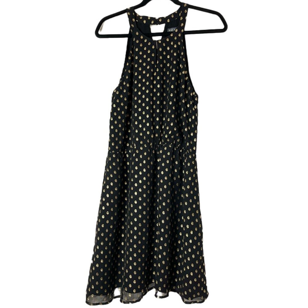 Brixon Ivy Size M Sleeveless Black dress w/ Gold detail
